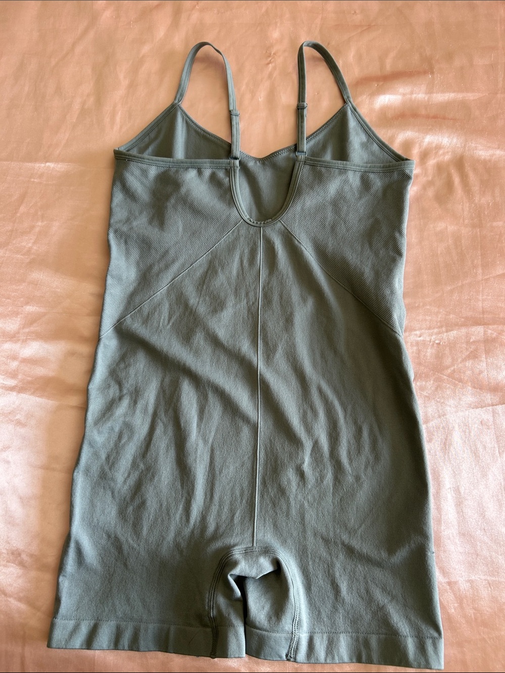 Colsie Grey Ribbed Tank Short One-Piece - Picture 3 of 6